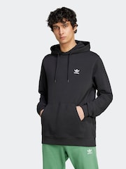 adidas originals Black 100% Cotton Trefoil Essentials Hoodie - Image 1 of 6
