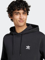 adidas originals Black 100% Cotton Trefoil Essentials Hoodie - Image 3 of 6