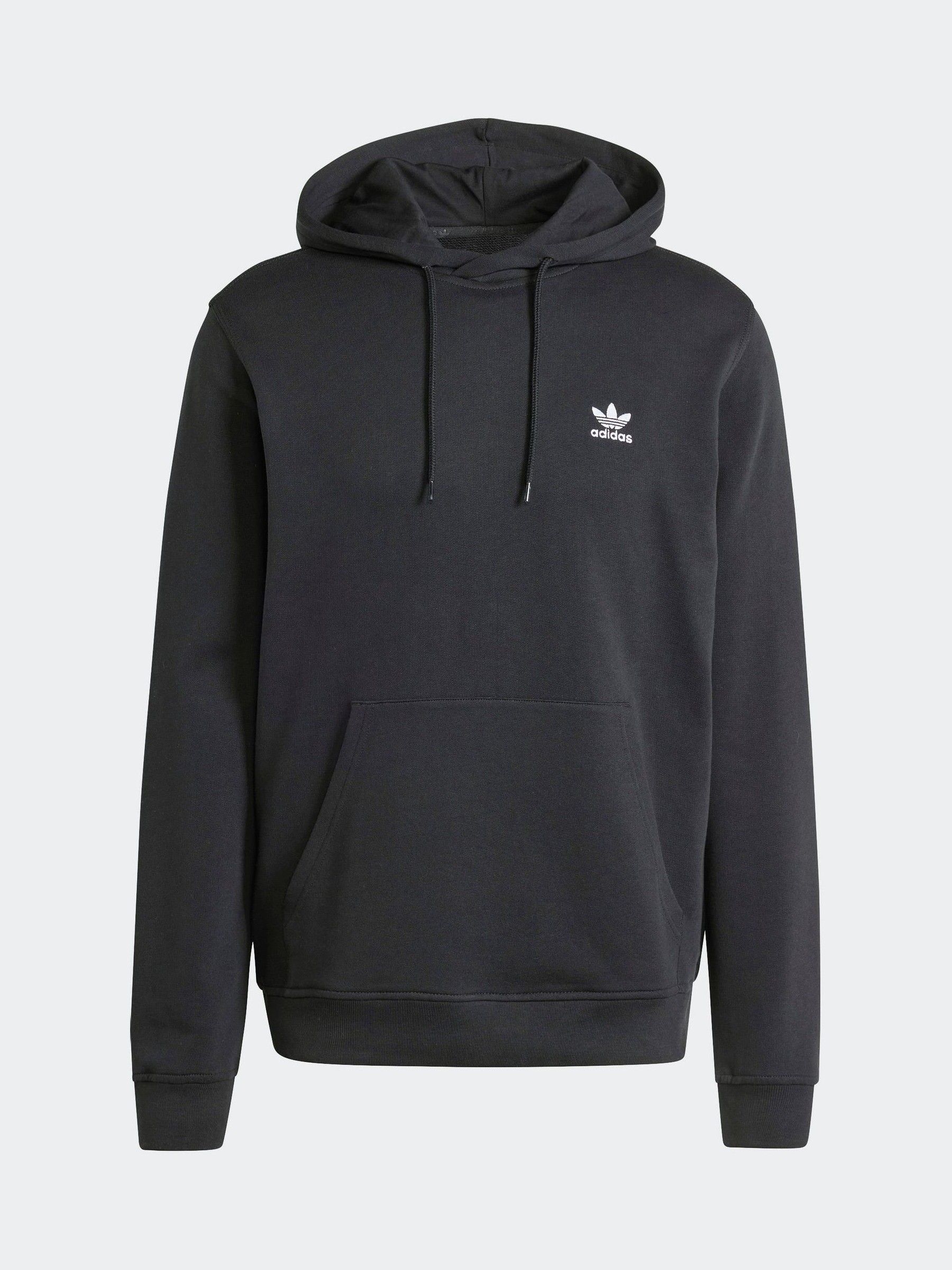 adidas originals Black 100 Cotton Trefoil Essentials Hoodie