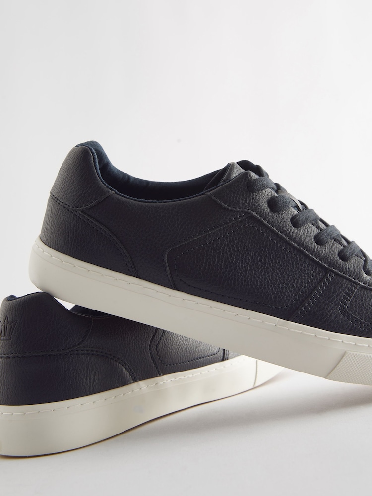 Navy Blue Lace Up Low Trainers - Image 3 of 5