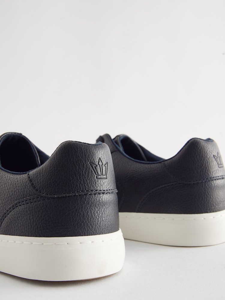 Navy Blue Lace Up Low Trainers - Image 4 of 5