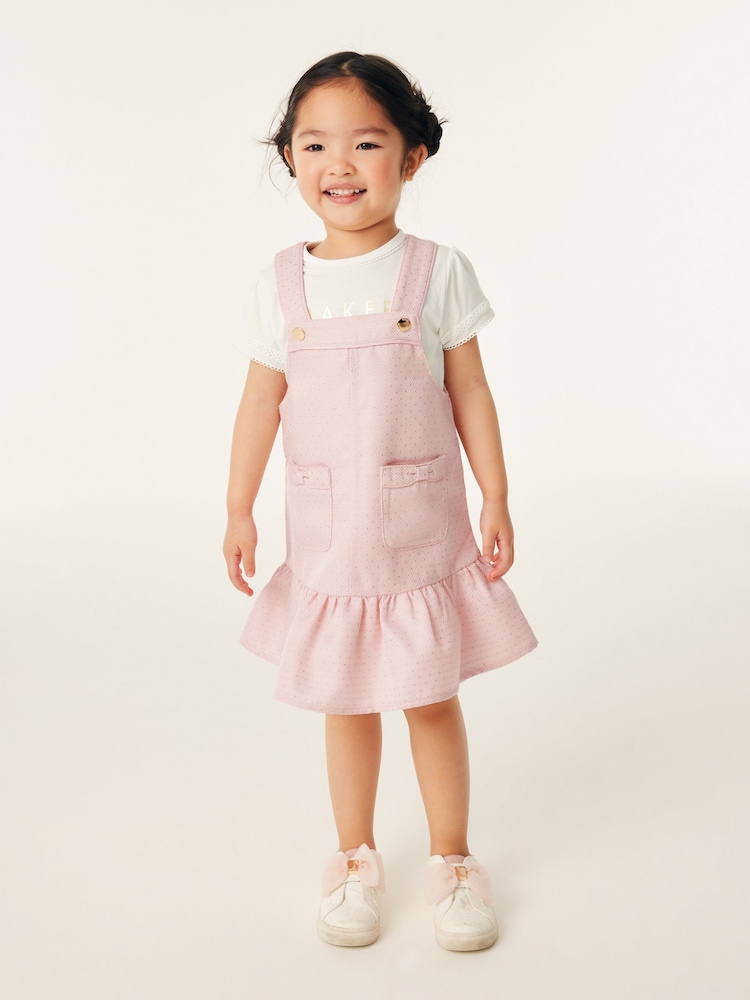 Baker by Ted Baker Pink Pinafore and T-Shirt Set - Image 1 of 12