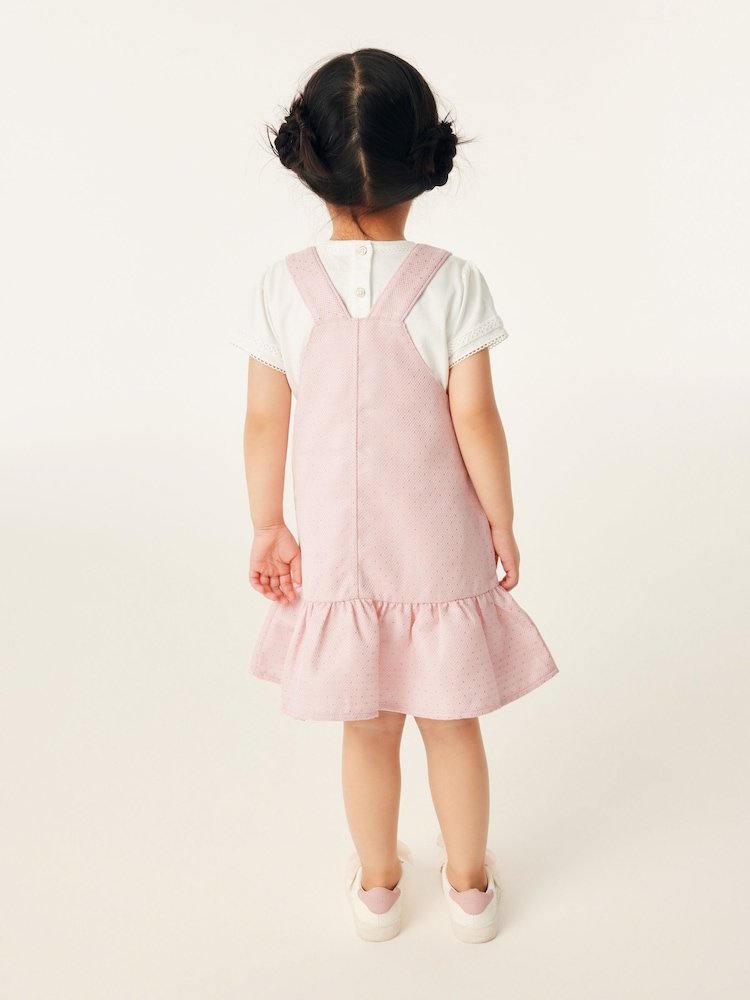 Baker by Ted Baker Pink Pinafore and T-Shirt Set - Image 2 of 12