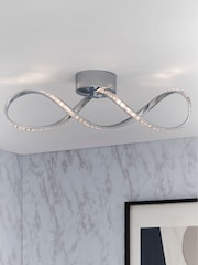 Silver Arya Twist Flush Ceiling Light - Image 1 of 6