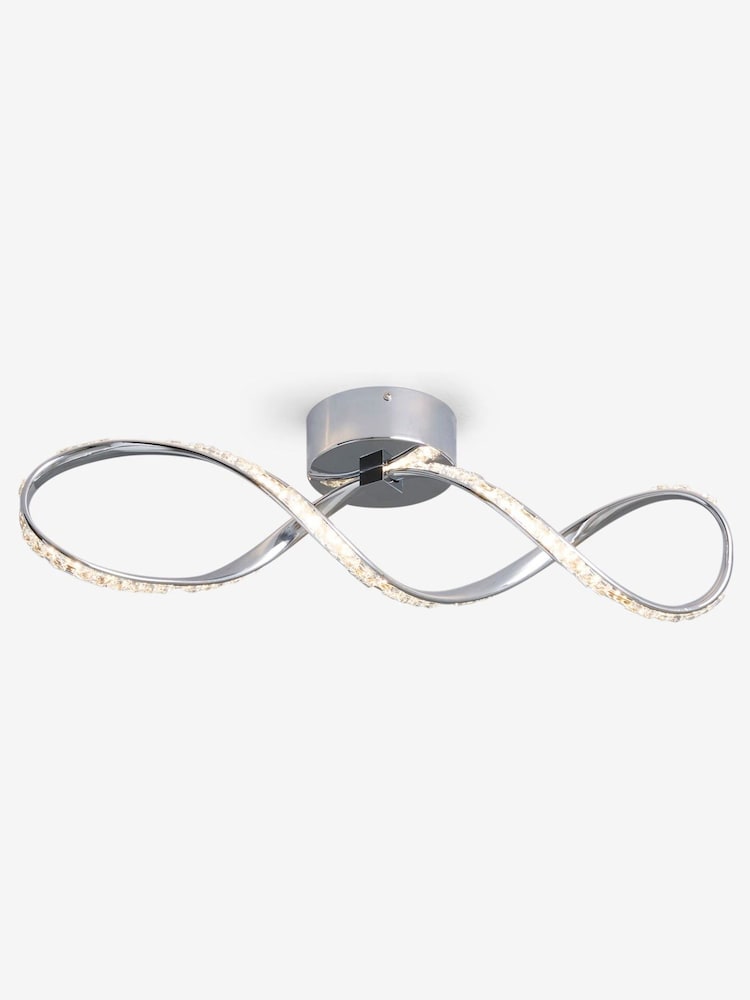 Silver Arya Twist Flush Ceiling Light - Image 2 of 6