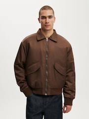 Cotton On Brown Bronx Bomber Jacket - Image 1 of 5