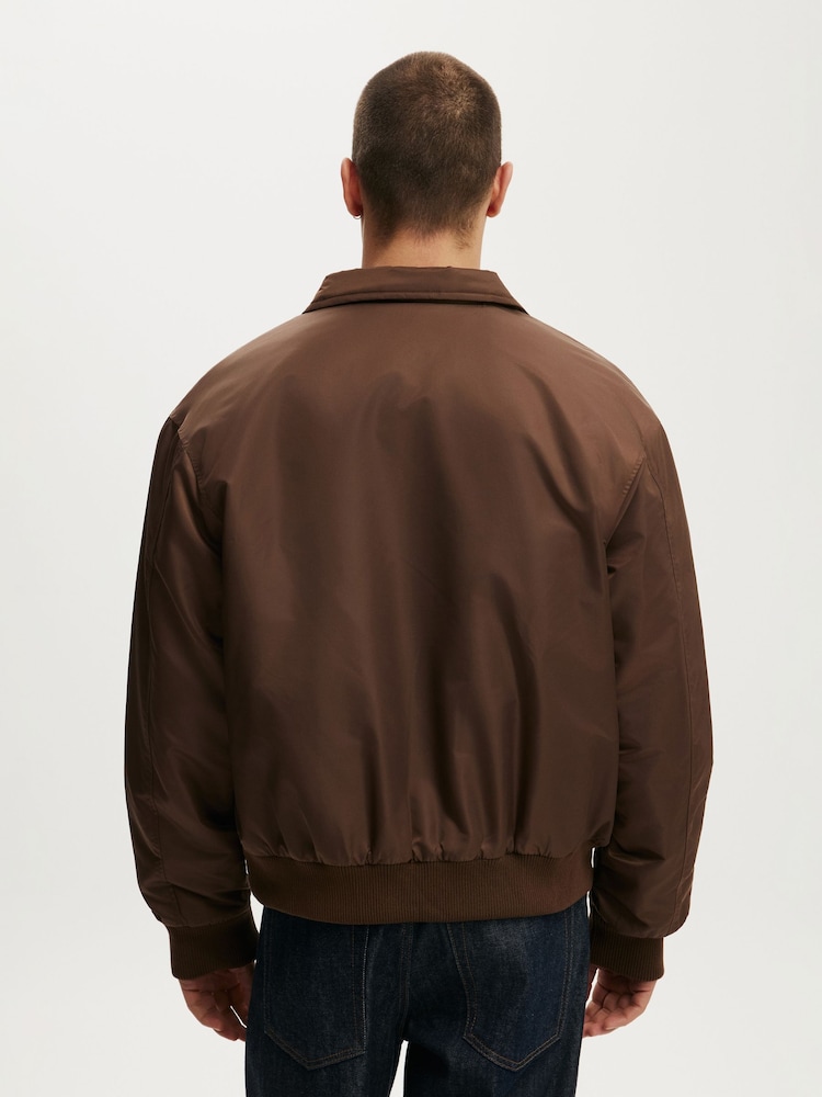 Cotton On Brown Bronx Bomber Jacket - Image 2 of 5 Cotton On Brown Bronx Bomber Jacket - Image 2 of 5
