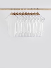 White Essential 10 Pack Baby Short Sleeve Bodysuits - Image 2 of 6