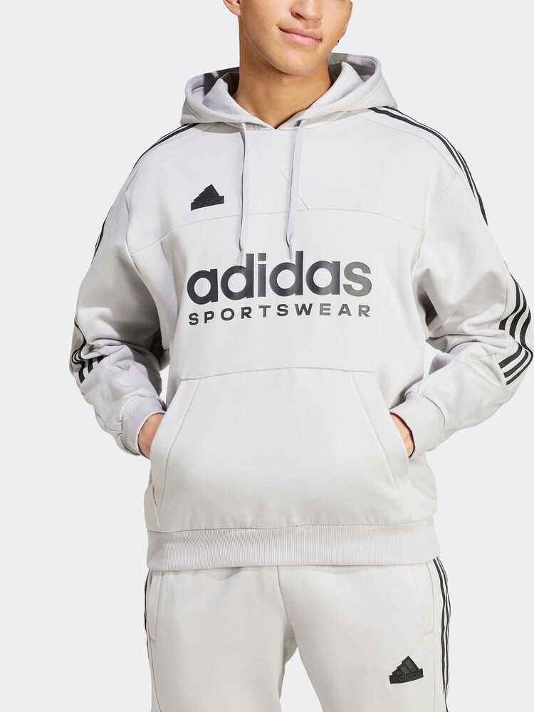 siva - adidas House of Tiro Fleece kapucar; jopa/pulover s kapuco - Slika 2 iz 7