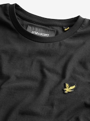 Черный - Хлопковая футболка с вырезом под горло Lyle & Scott - Image 4 of 5