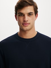 Cotton On Blue Cropped Fit Textured Long Sleeve T-Shirt - Image 3 of 4