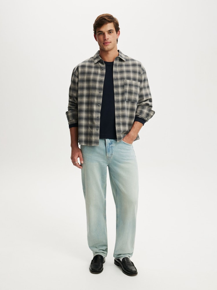 Cotton On Blue Cropped Fit Textured Long Sleeve T-Shirt - Image 4 of 4 Cotton On Blue Cropped Fit Textured Long Sleeve T-Shirt - Image 4 of 4