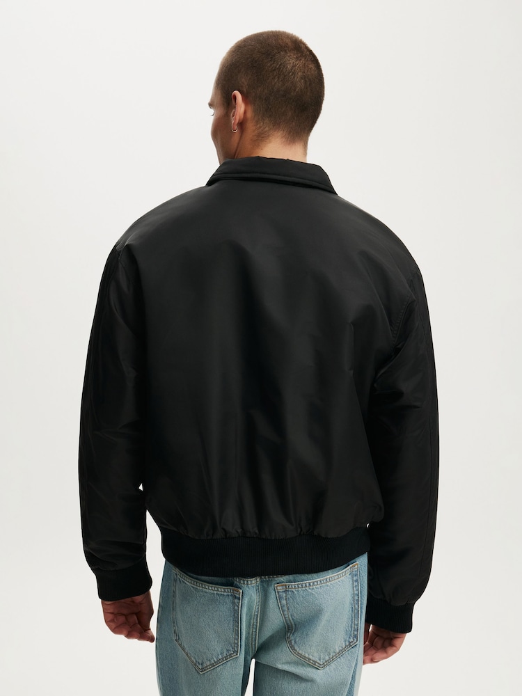 Cotton On Black Bronx Bomber Jacket - Image 2 of 3 Cotton On Black Bronx Bomber Jacket - Image 2 of 3