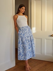 Albaray Blue Painted Meadow Organic Cotton Cotton Skirt - Image 1 of 1