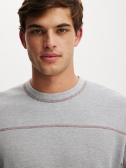 Cotton On Grey Cropped Fit Textured Long Sleeve T-Shirt - Image 3 of 4