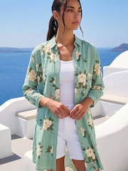 Chemise Roman en coton mélangé fleurie - Image 1 de 5