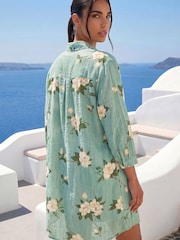 Chemise Roman en coton mélangé fleurie - Image 4 de 5