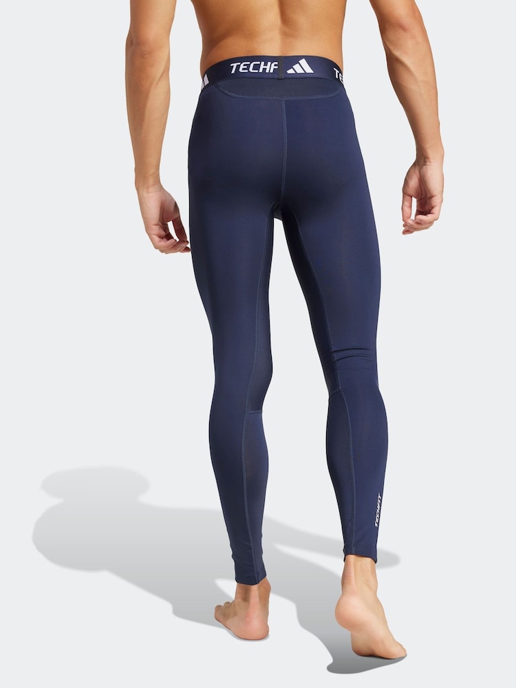 adidas Blue TECHFIT Compression Training Long Tights - Image 2 of 6