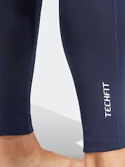 adidas Blue TECHFIT Compression Training Long Tights - Image 5 of 6