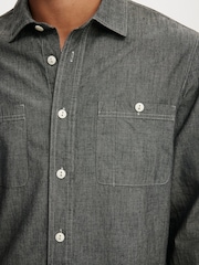 Cotton On Denim uzunqol işçi köynəyi - 4şəkildən 3 şəkil