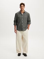Cotton On Denim uzunqol işçi köynəyi - 4şəkildən 4 şəkil