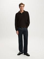 Qəhvəyi - Cotton On Box Fit Rugby Polo Knit Jumper - 4şəkildən 4 şəkil