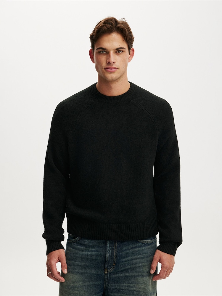 Cotton On Black Super Soft Boxy Knit Jumper - Image 1 of 4 Cotton On Black Super Soft Boxy Knit Jumper - Image 1 of 4