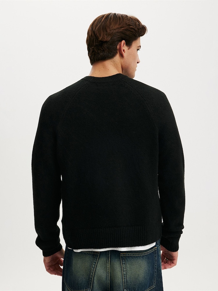 Cotton On Black Super Soft Boxy Knit Jumper - Image 2 of 4 Cotton On Black Super Soft Boxy Knit Jumper - Image 2 of 4
