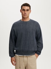 Cotton On Blue Box Fit Crew Knit Jumper - Image 1 of 5