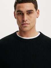 Cotton On Black Box Fit Crew Knit Jumper - Image 3 of 5