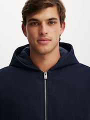 Cotton On Blue Cropped Hooded Bomber Jacket - Image 3 of 4