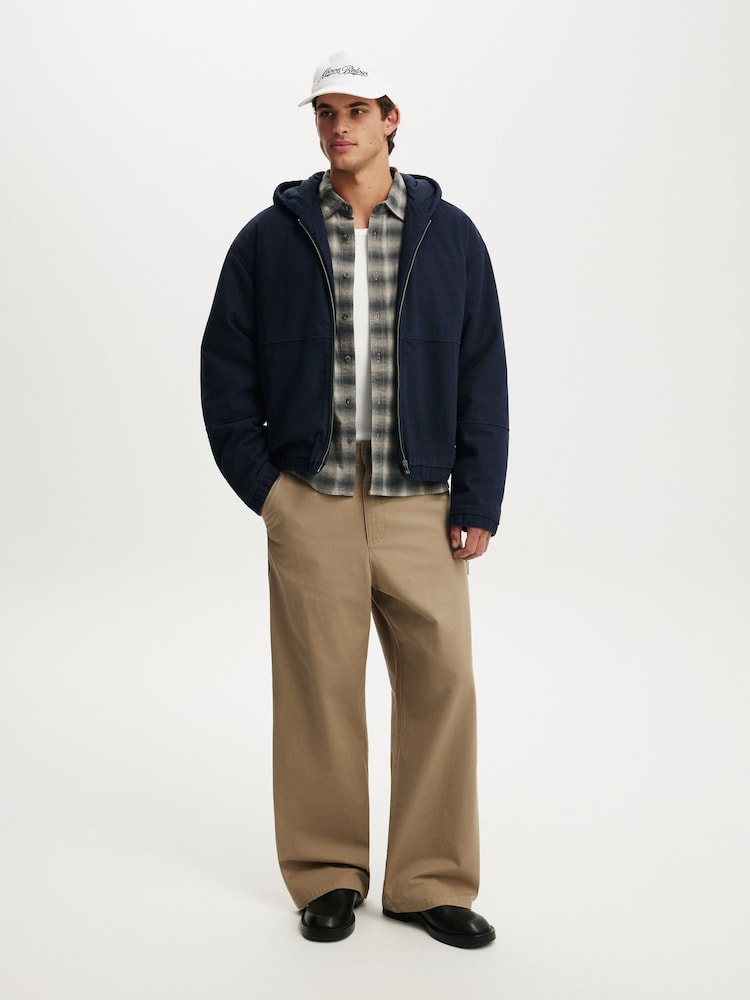 Cotton On Blue Cropped Hooded Bomber Jacket - Image 4 of 4 Cotton On Blue Cropped Hooded Bomber Jacket - Image 4 of 4