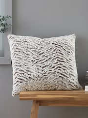 Catherine Lansfield Grey Wolf Faux Fur Cushion - Image 1 of 5