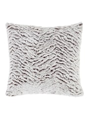 Catherine Lansfield Grey Wolf Faux Fur Cushion - Image 5 of 5
