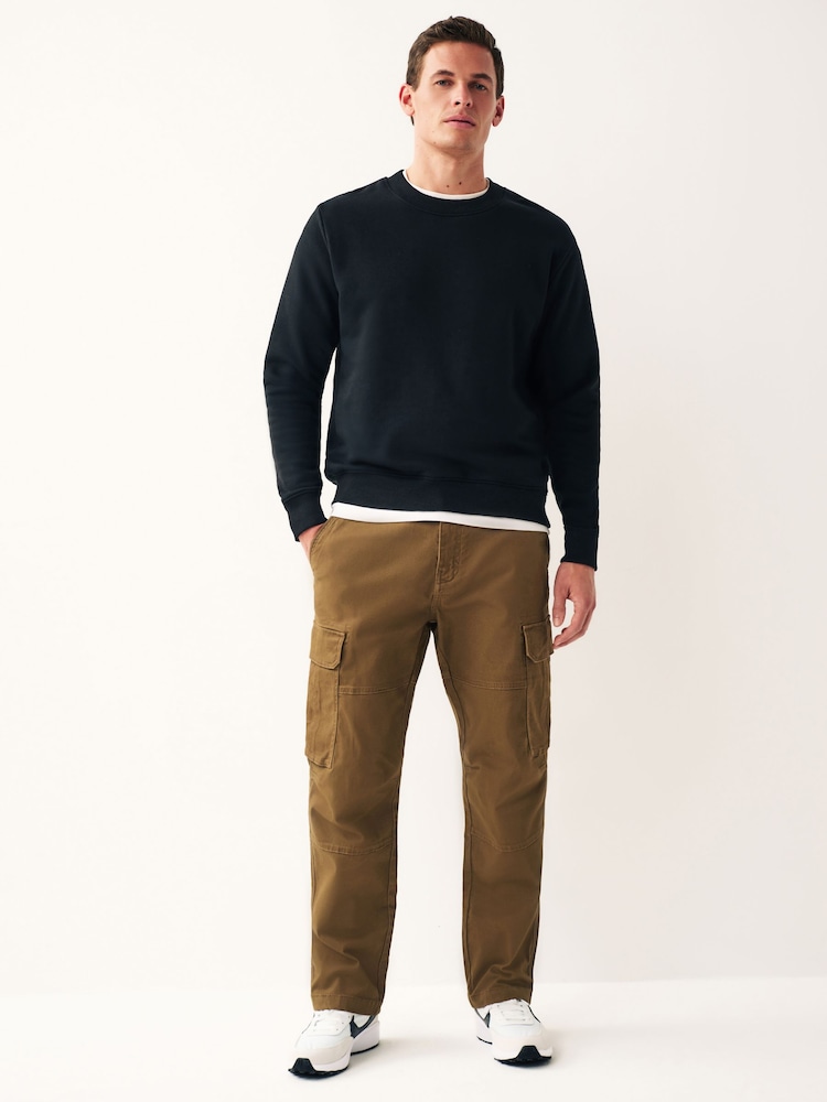 Tan Brown Straight Fit Cotton Stretch Cargo Trousers - Image 2 of 9