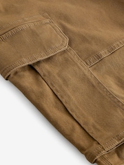 Tan Brown Straight Fit Cotton Stretch Cargo Trousers - Image 9 of 9