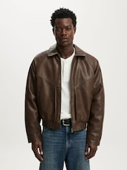 Cotton On Süni Dəri Harrington Gödəkçə - 4şəkildən 1 şəkil