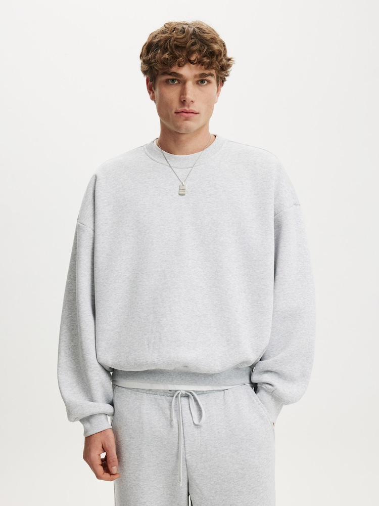 Cotton On Grey Relaxed Crew Pullover Sweat Top - Image 1 of 5