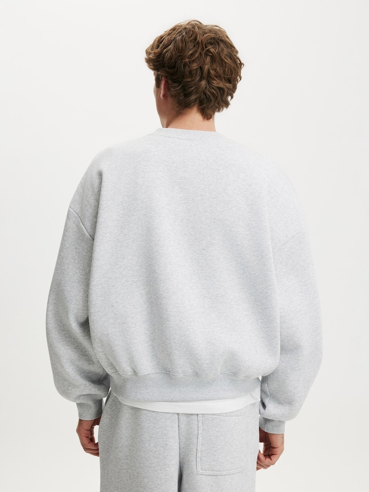 Cotton On Grey Relaxed Crew Pullover Sweat Top - Image 2 of 5