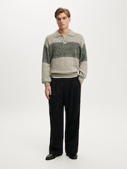 Boz - Cotton On Box Fit Rugby Polo Knit Jumper - 4şəkildən 3 şəkil