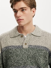 Boz - Cotton On Box Fit Rugby Polo Knit Jumper - 4şəkildən 4 şəkil
