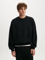 Cotton On Black Relaxed Crew Pullover Sweat Top - Image 1 of 5