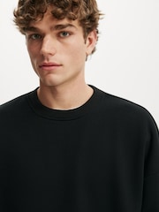 Cotton On Black Relaxed Crew Pullover Sweat Top - Image 3 of 5
