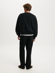 Cotton On Black Relaxed Crew Pullover Sweat Top - Image 4 of 5