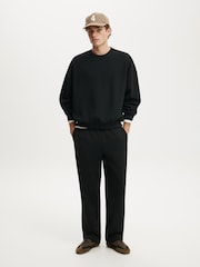 Cotton On Black Relaxed Crew Pullover Sweat Top - Image 5 of 5
