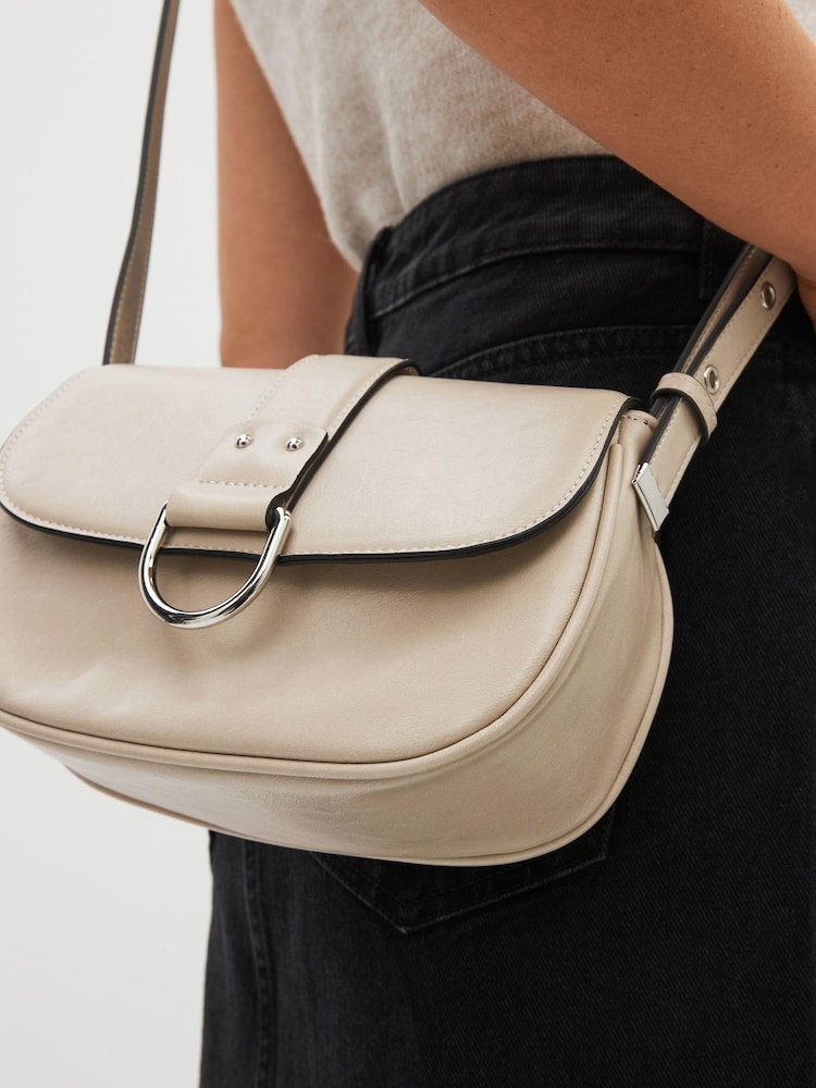 Bone Cream Eyelet Strap Saddle Bag - Image 2 of 10