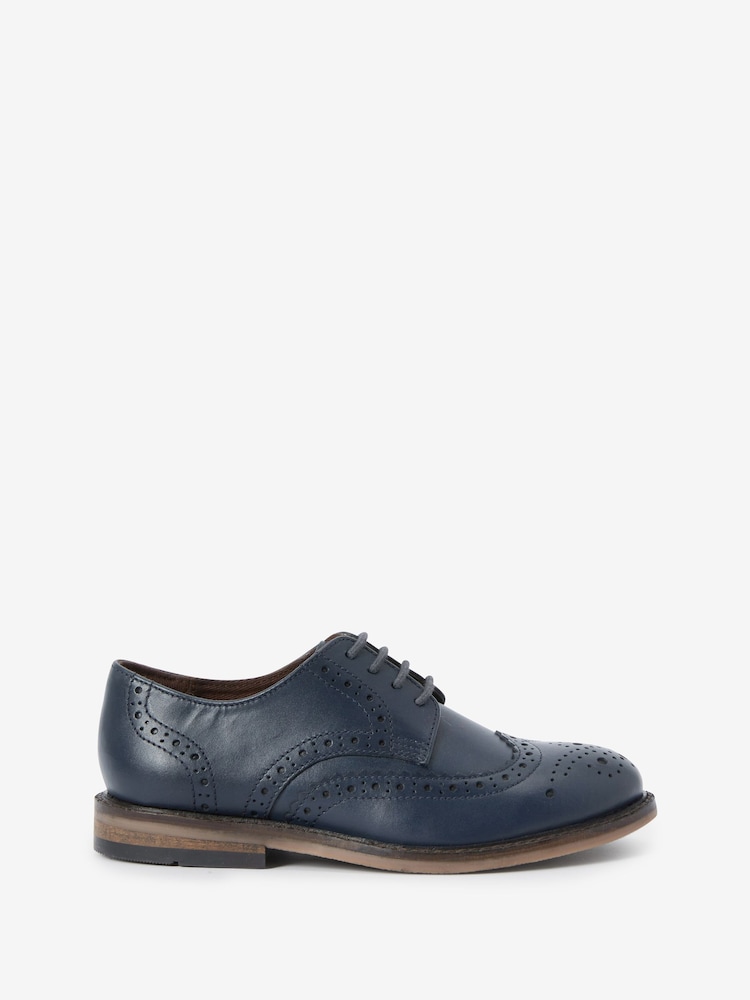Navy Standard Fit (F) Leather Brogues - Image 1 of 4