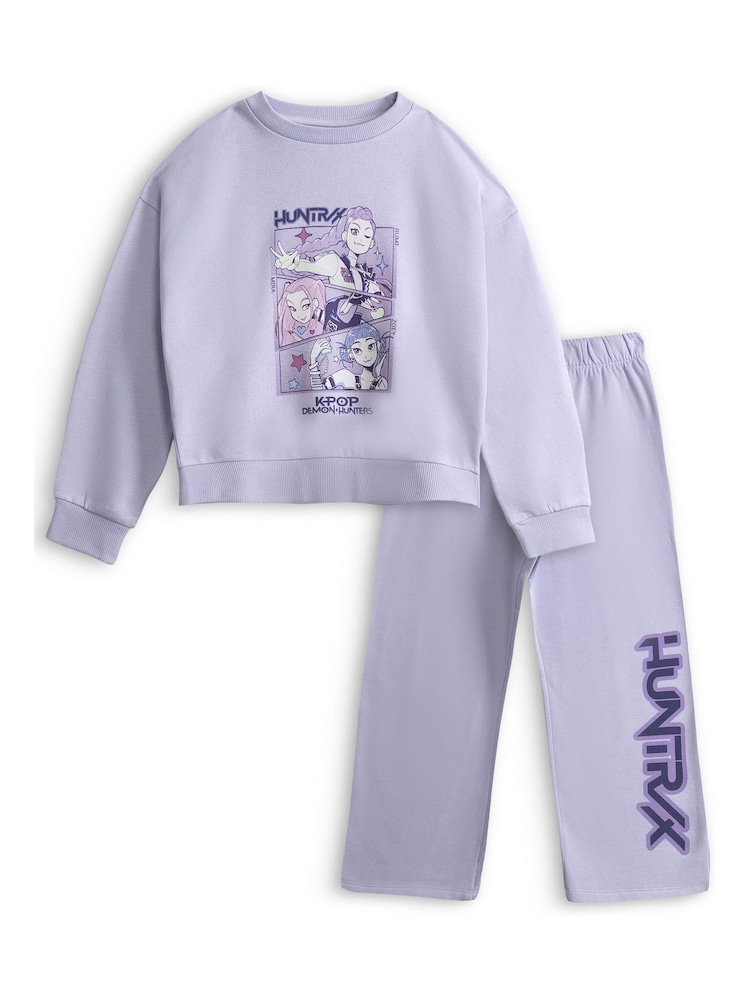 Vanilla Underground Purple KPop Demon Hunters Huntrix Sweatshirt and Joggers Set - Image 1 of 6