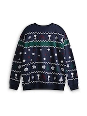 Vanilla Underground Blue The Traitors Logo Christmas Jumper - Image 2 of 6