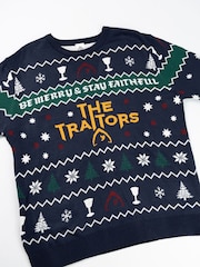 Vanilla Underground Blue The Traitors Logo Christmas Jumper - Image 3 of 6